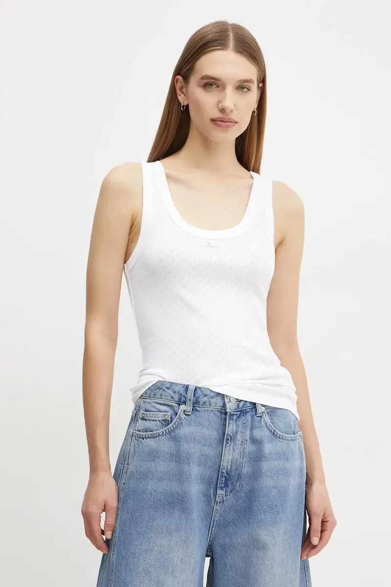 top in cotone Hunter colore bianco 5414178