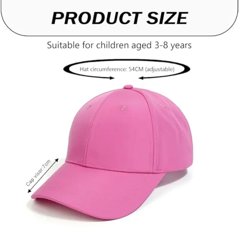 HERUAI Cappello da baseball per bambini con coda di cavallo per 3-8 anni ragazze ragazzi regolabile protezione UV miniatura 2