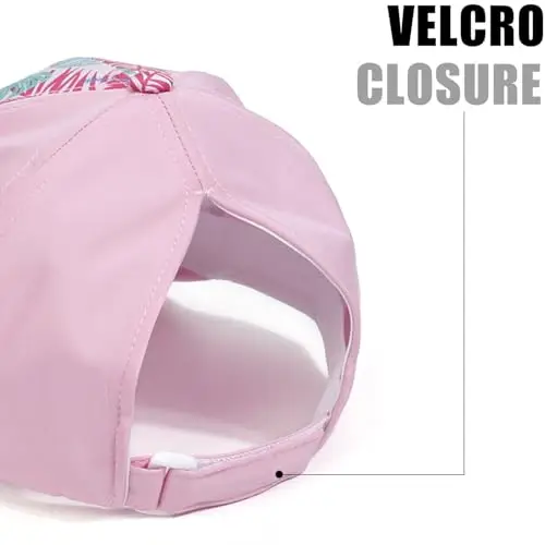 HERUAI Cappello da baseball per bambini con coda di cavallo per 3-8 anni ragazze ragazzi regolabile protezione UV miniatura 3