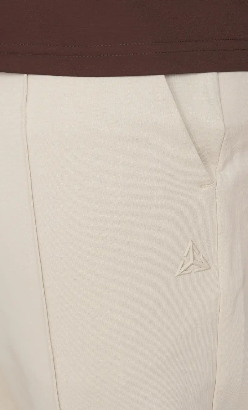 Pantalone hèskimo in punto milano con vita elasticizzata, colore beige miniatura 2