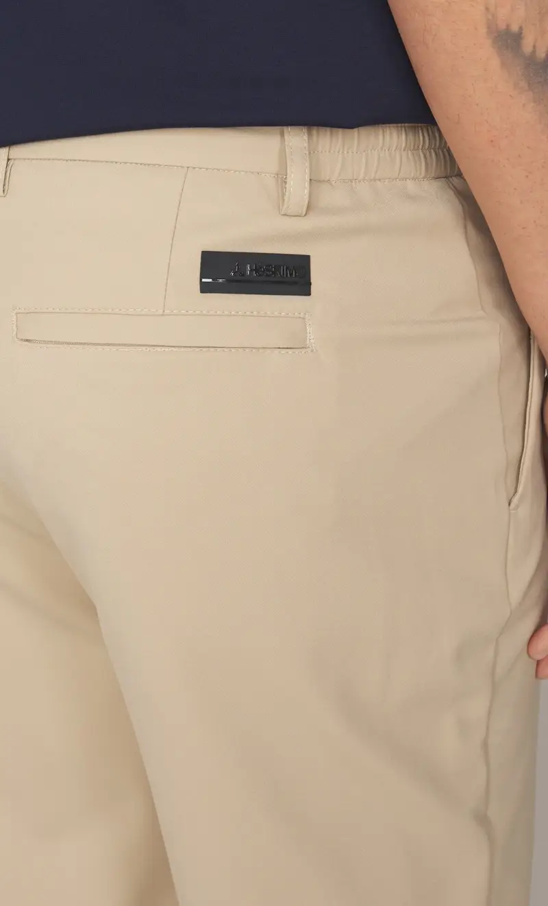 Pantalone tecnico hèskimo con pinces vita elasticizzata, colore beige miniatura 2