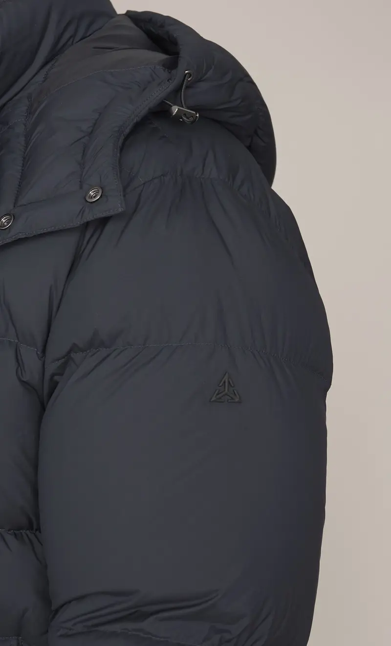 Piumino corto heskimo con cappuccio, colore blu miniatura 2