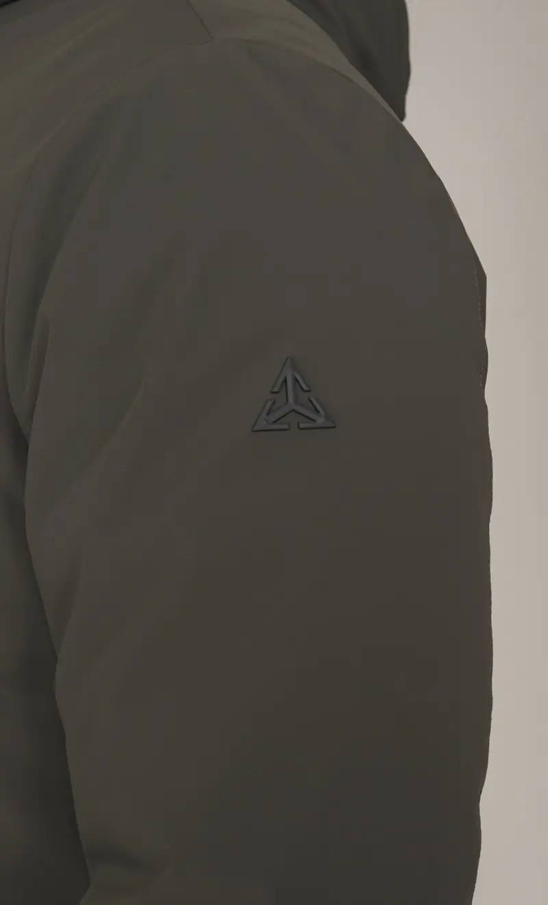 Piumino lungo heskimo con cappuccio, colore militare miniatura 2