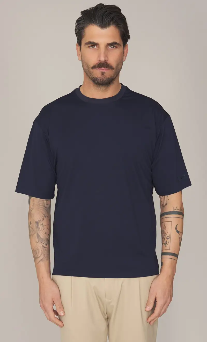 T-shirt heskimo no stiro, colore blu
