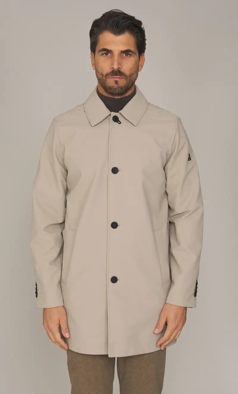 Trench heskimo con bottoni, colore beige