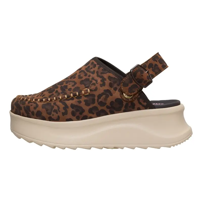 Delray Clog Suede Brown Leopard