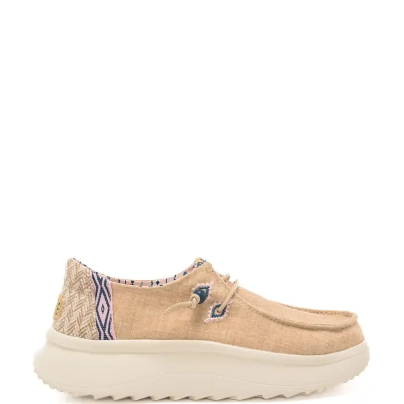 mocassini da donna wendy peak chambray in tessuto sabbia