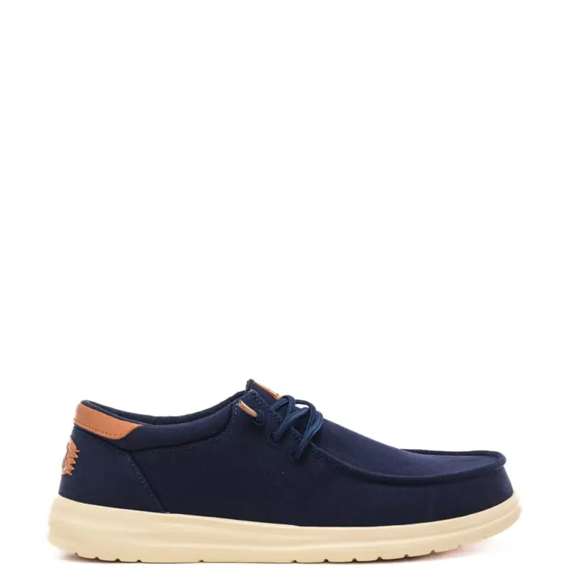 mocassini da uomo paul canvas con tomaia in tela blu navy