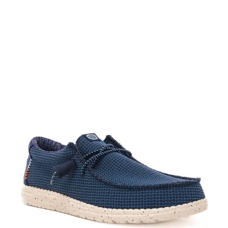 mocassini da uomo wally sport mesh con lacci elastici e suola leggera blu navy miniatura 2