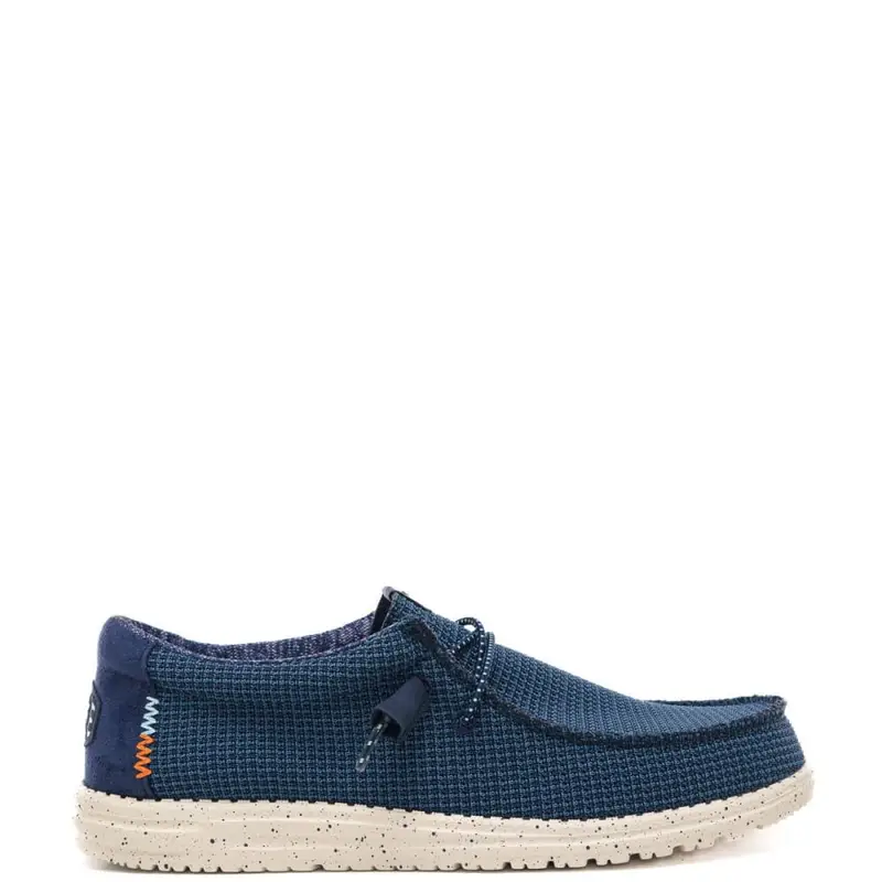 mocassini da uomo wally sport mesh con lacci elastici e suola leggera blu navy