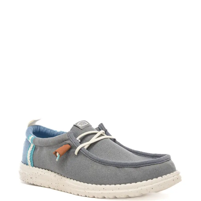 mocassini da uomo wally summer linen in tessuto grigio cielo miniatura 2