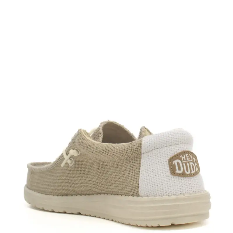 scarpe uomo wally braided slip on beige e bianche in tessuto miniatura 3