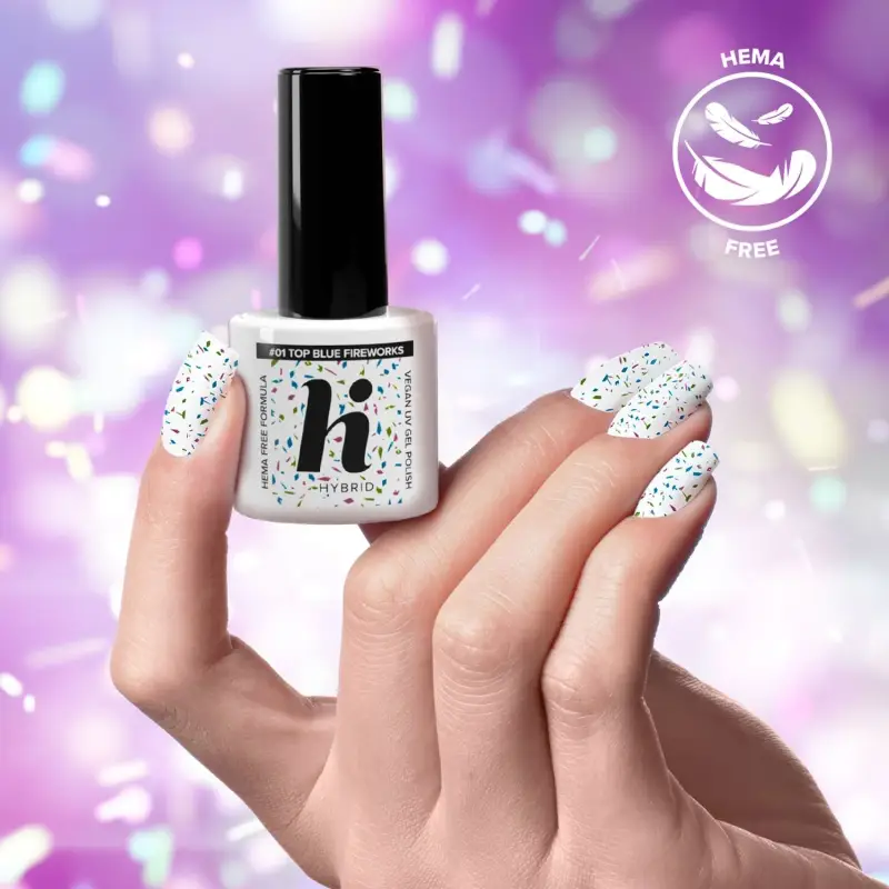 Base & Top Coat Top No Wipe Fireworks #01 Top No Wipe Blue Fireworks - Unghie #01 Top No Wipe Blue Fireworks miniatura 3