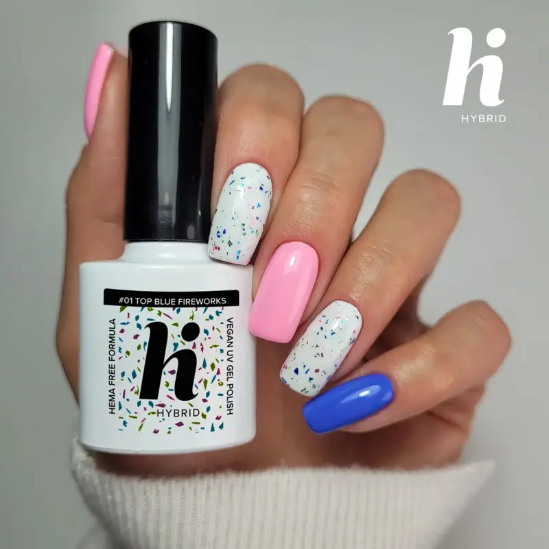 Base & Top Coat Top No Wipe Fireworks #01 Top No Wipe Blue Fireworks - Unghie #01 Top No Wipe Blue Fireworks miniatura 4