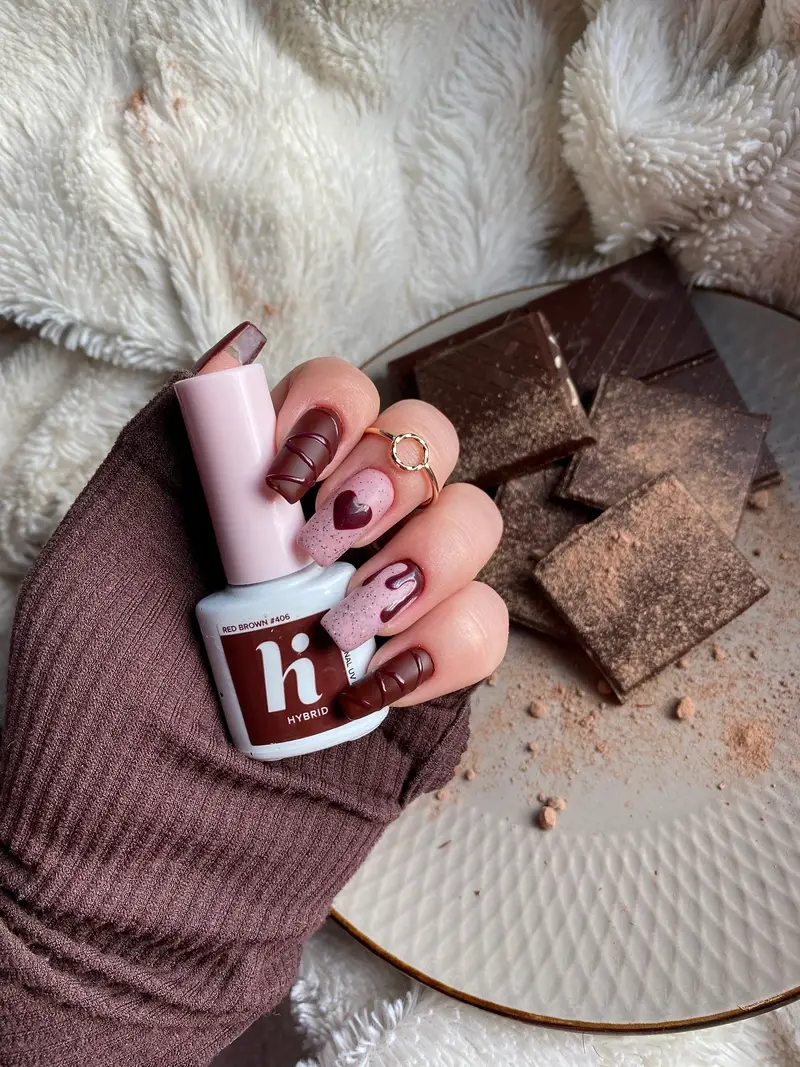UV Gel Polish Choco&Latte Smalto Semipermanente #406 Red Brown - Smalto gel e semipermanente #406 Red Brown miniatura 3