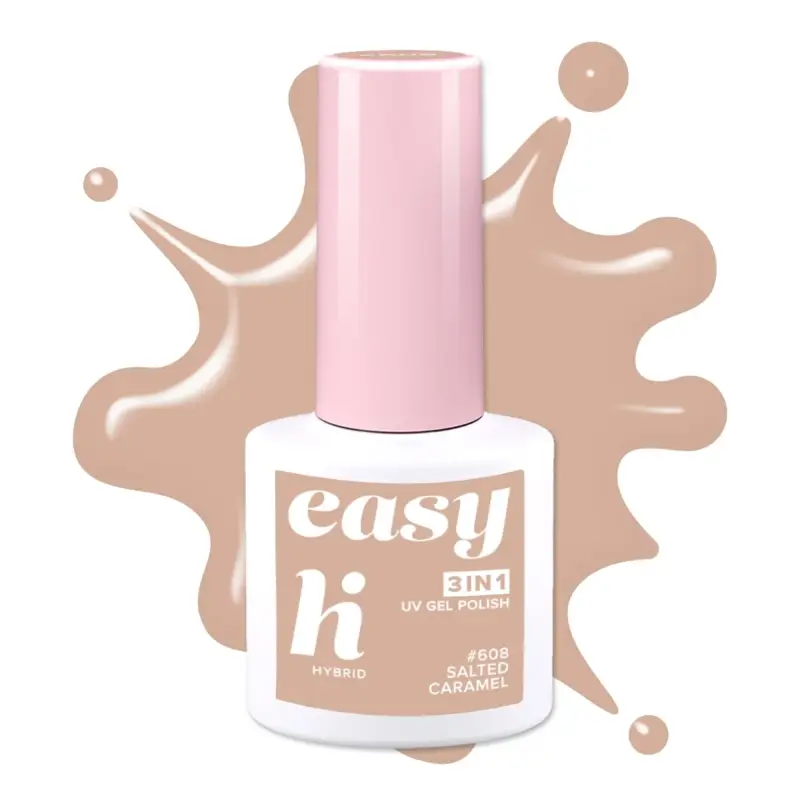UV Gel Polish Smalto semipermanente EASY 3in1 #608 Salted Caramel - Smalto gel e semipermanente #608 Salted Caramel