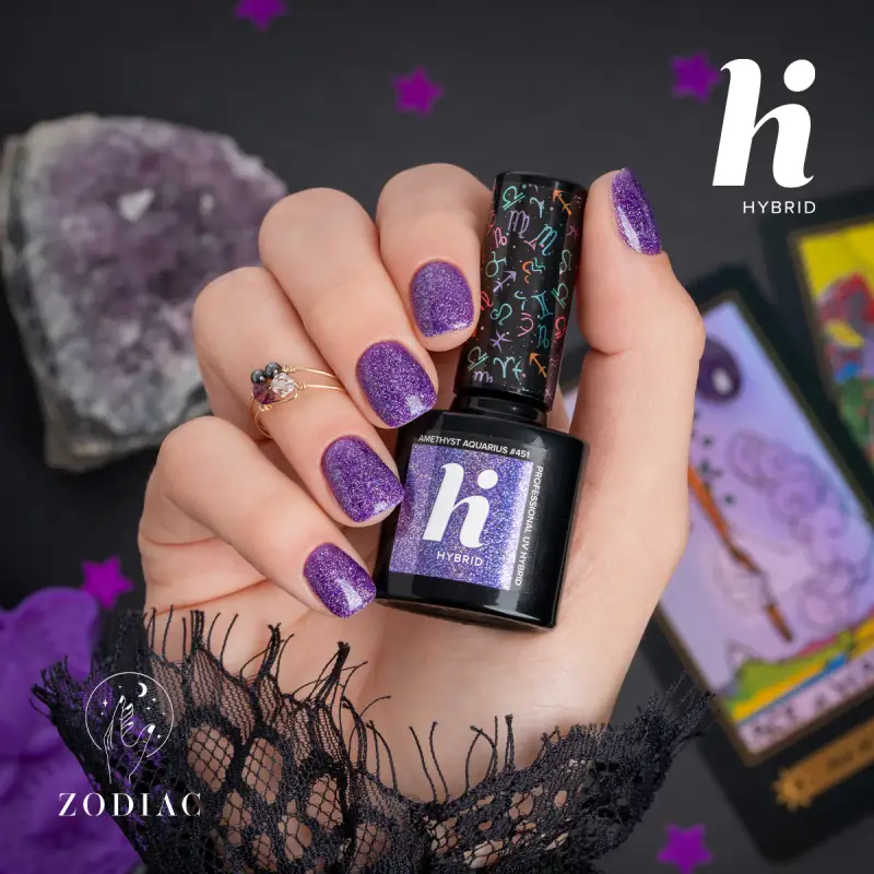 UV Gel Polish Zodiac Smalto Semipermanente #451 Amethyst Aquarius - Smalto gel e semipermanente #451 Amethyst Aquarius miniatura 3