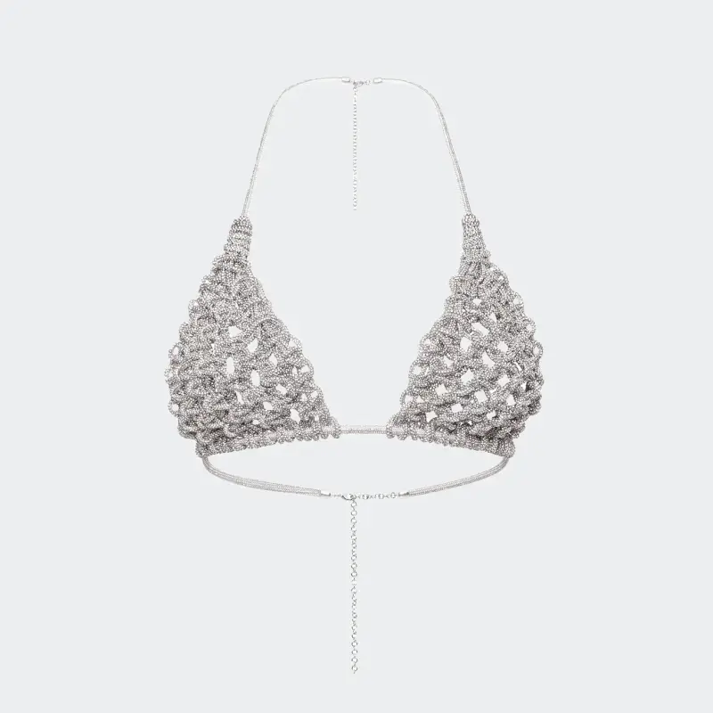 Reggiseno diamond tempestato di cristalli e intrecciato a mano miniatura 2