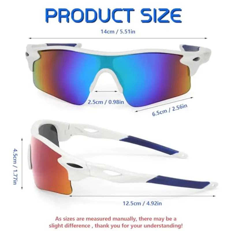 Hifot 2 Pezzi Occhiali da Sole Bambino Bambina Occhiali Ciclismo Running Sportivi Protezione UV400 Occhiali Veloci per 6 a 14 Anni miniatura 3