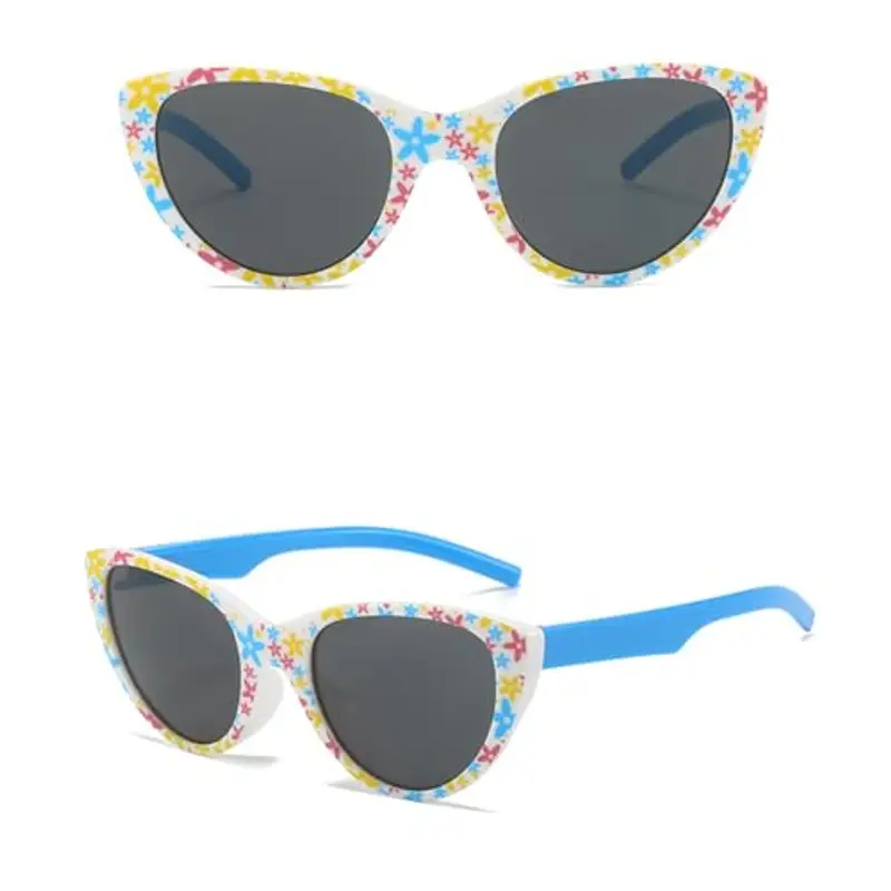 Hifot 2 Pezzi Occhiali da Sole per Ragazza, Occhiali da Fiore UV400 Ultravioletti per Occhiali da sole Divertenti miniatura 3