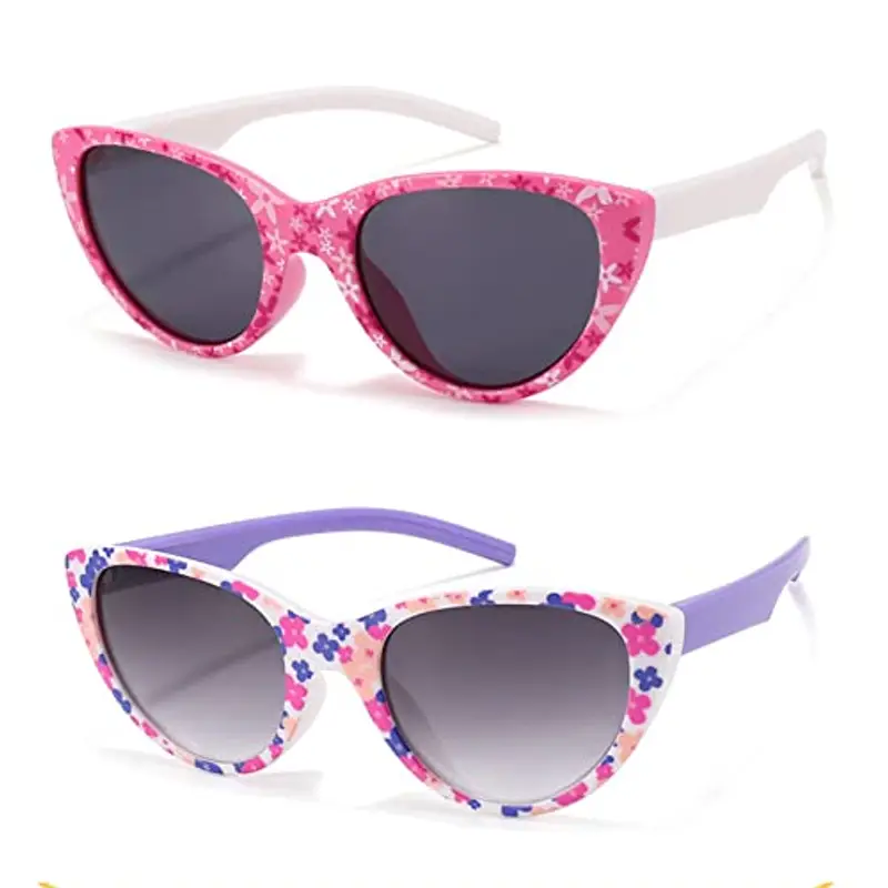 Hifot 2 Pezzi Occhiali da Sole per Ragazza,Occhiali da Fiore UV400 Ultravioletti per Occhiali da sole Divertenti Bicchieri da Festa per Bambino età 3-12