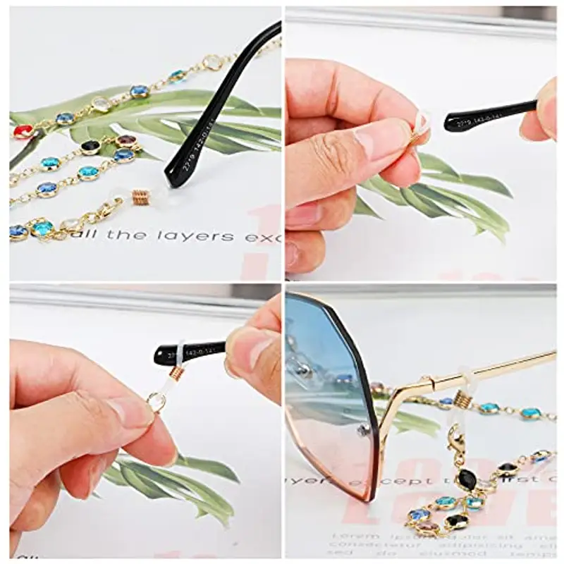 Hifot 5 Pezzi Catenella per Occhiali, Multicolore Perline Laccio Occhiali, Antiscivolo Laccetti per Occhiali Donna miniatura 3