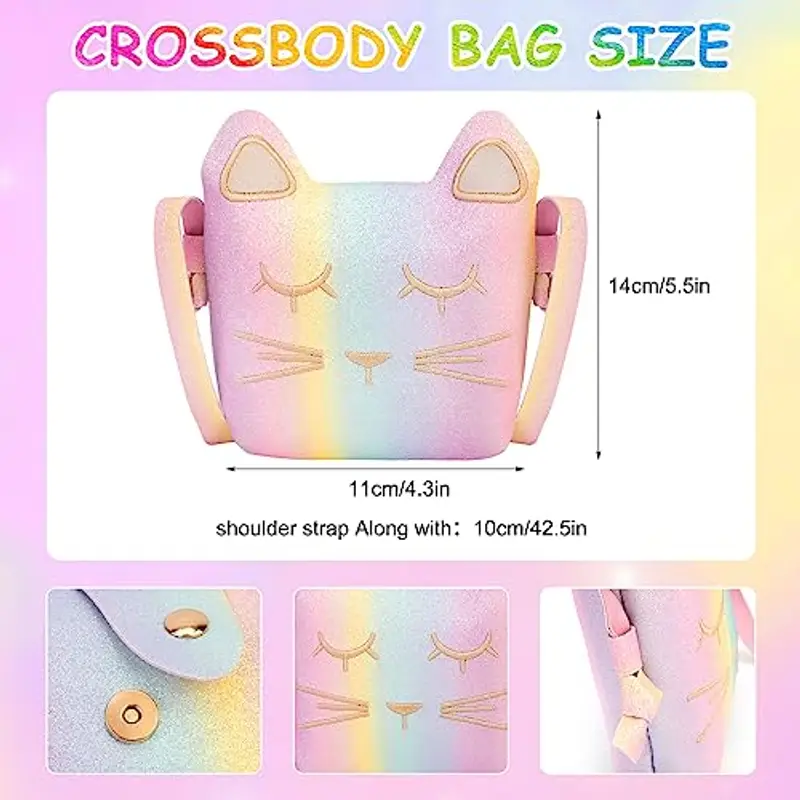 Hifot Borsetta per Bambina, Mini Borsa Tracolla Regolabile Messenger Tracolla per Bambini, Messenger Borse per bambina miniatura 2