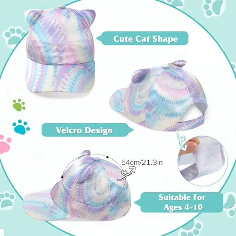 Hifot Cappello da Baseball per Bambina, Occhiali da Sole Protezione UV Regolabile Cappellino con Visiera Berretto Laser a Forma di Gatto Bambino Estivo miniatura 2