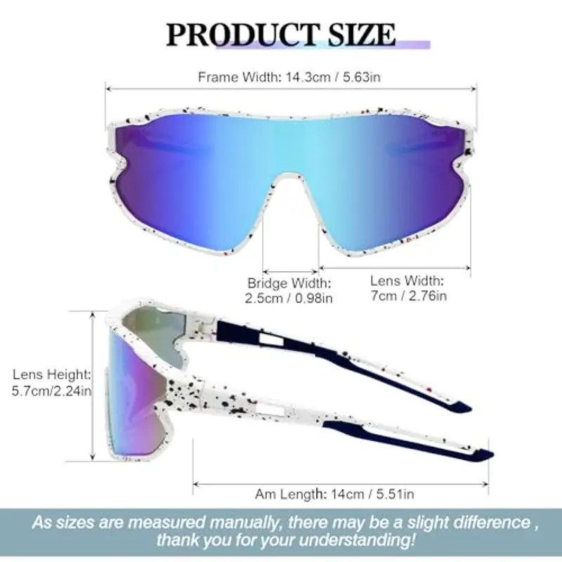 Hifot Occhiali da Sole Bambino Bambina, Occhiali Ciclismo Running Tennis Sportivi Protezione UV400 Occhiali Veloci per Ragazzo Ragazza 6 a 14 Anni miniatura 3