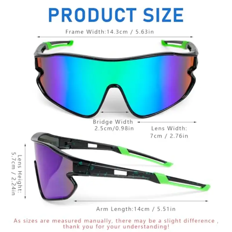 Hifot Occhiali da Sole Bambino Bambina, Occhiali Ciclismo Running Tennis Sportivi Protezione UV400 Occhiali Veloci per Ragazzo Ragazza 6 a 14 Anni miniatura 3