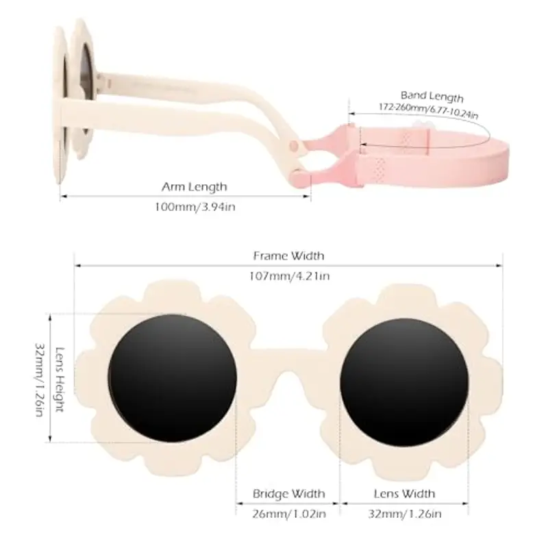 Hifot Occhiali da sole Polarizzati Baby, Occhiali da Sole Con Regolabili cinghia UV400 protezione UV Ponte nasale in Silicone Morbido per neonati da 0 mesi a 2 anni miniatura 3