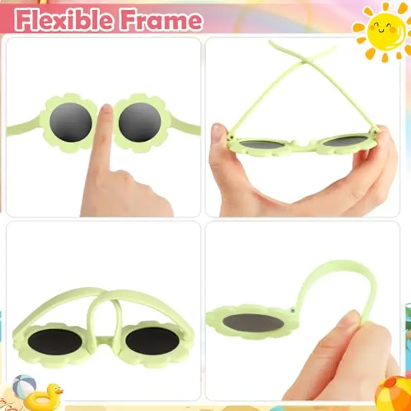 Hifot Occhiali da sole Polarizzati Baby, Occhiali da Sole Con Regolabili cinghia UV400 protezione UV Ponte nasale in Silicone Morbido per neonati da 0 mesi a 2 anni miniatura 2