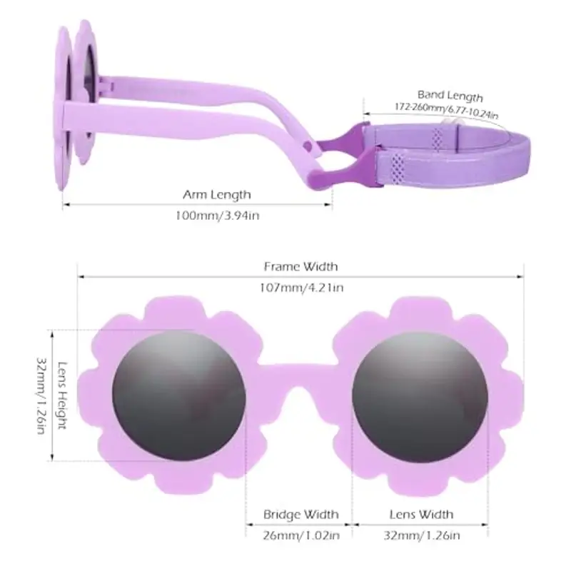 Hifot Occhiali da sole Polarizzati Baby, Occhiali da Sole Con Regolabili cinghia UV400 protezione UV Ponte nasale in Silicone Morbido per neonati da 0 mesi a 2 anni miniatura 3
