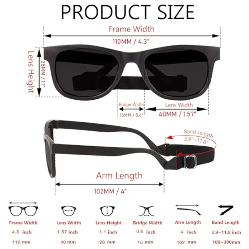 Hifot Occhiali da Sole Polarizzati per Bebè Bambino e bambina Flessibile in Gomma Protezione 100% UV400-0 mesi a 24 miniatura 2