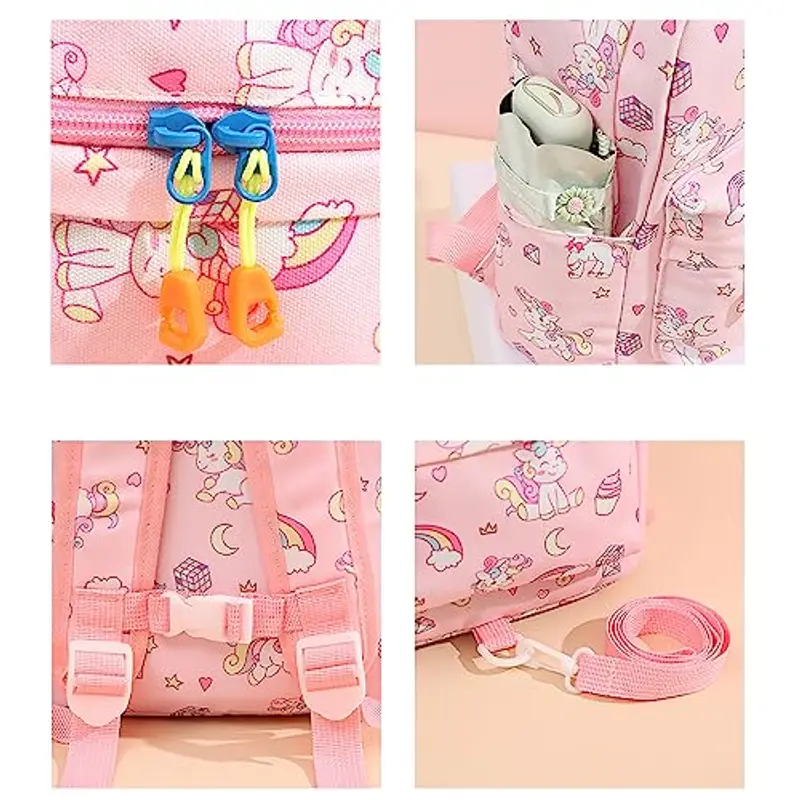 Hifot Unicorno Zaino Bambina, Materna Zainetto per Scuola Bambino Mini Zaini Cinghie Regolabili con Fascia Toracica Unicorno Zaino Regali Bambini miniatura 3