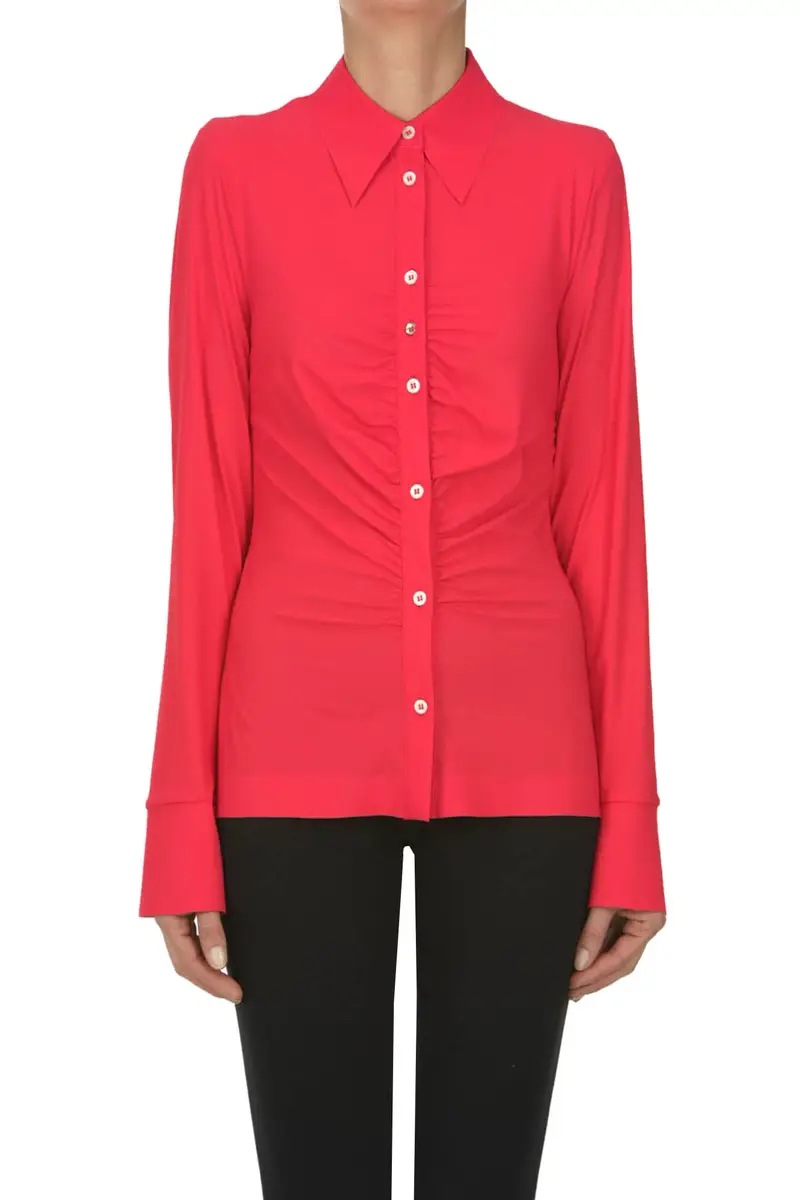 Camicia in tessuto stretch Rosso