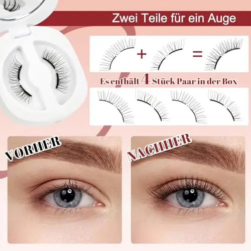 Higu clace Ciglia magnetiche, ciglia magnetiche con applicatore, look naturale magnetico, non necessita di colla miniatura 2
