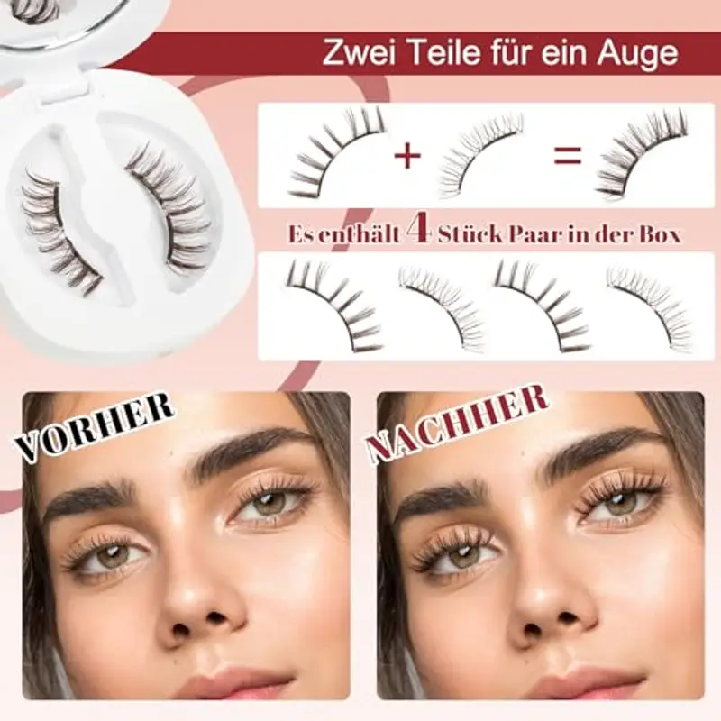 Higu clace Ciglia magnetiche, ciglia magnetiche con applicatore, look naturale magnetico, non necessita di colla miniatura 2