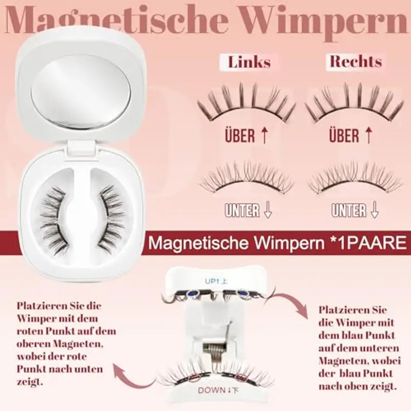 Higu clace Ciglia magnetiche, ciglia magnetiche con applicatore, look naturale magnetico, non necessita di colla miniatura 3