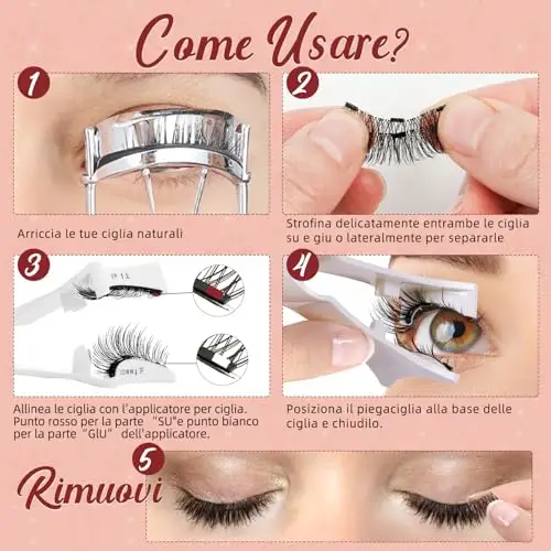 Higu clace Ciglia magnetiche, ciglia magnetiche senza eyeliner, look naturale magnetico miniatura 3