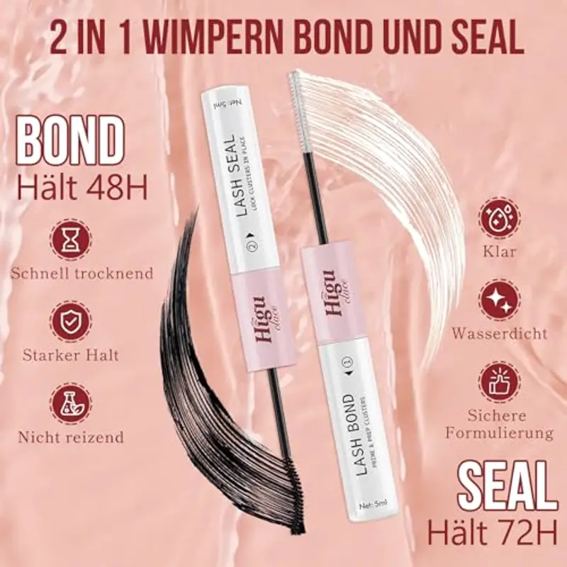 Higu clace Lash-Extension-Set 120 PCS Wimpern Extension Set Wimpernverlängerung Set Einzelne Wimpern Mit Lash Kleber miniatura 3