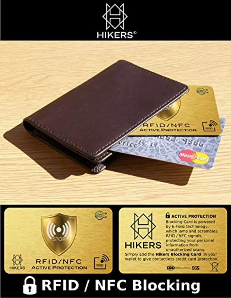 HIKERS Unisex-Adulti blocco RFID/NFC Protezione per carta di credito contactless, Oro, bancaria, passaporto, bancomat (1) miniatura 2