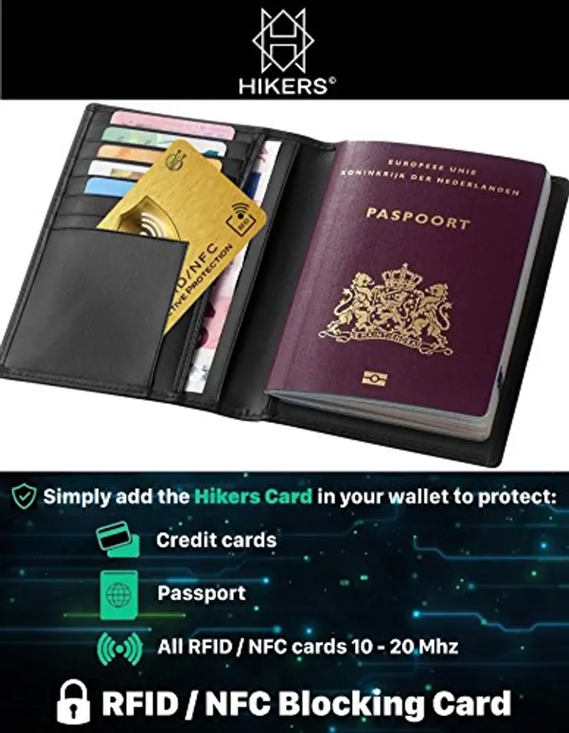 HIKERS Unisex-Adulti blocco RFID/NFC Protezione per carta di credito contactless, Oro, bancaria, passaporto, bancomat (1) miniatura 3