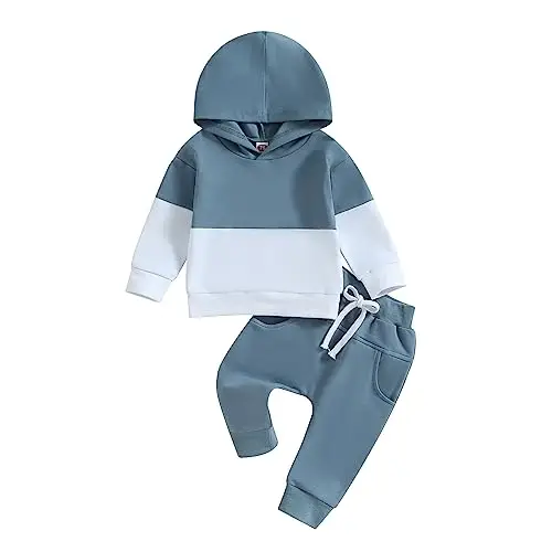 Himllauen Compleiti Felpa Bambini Neonati Vestiti Felpa con Cappuccio + Pantaloni Due pezzi Vestiti Neonato Set 0