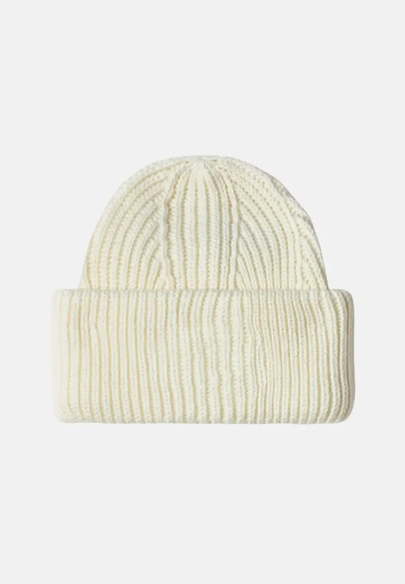 Berretto di lana burro da donna con patch logo miniatura 2