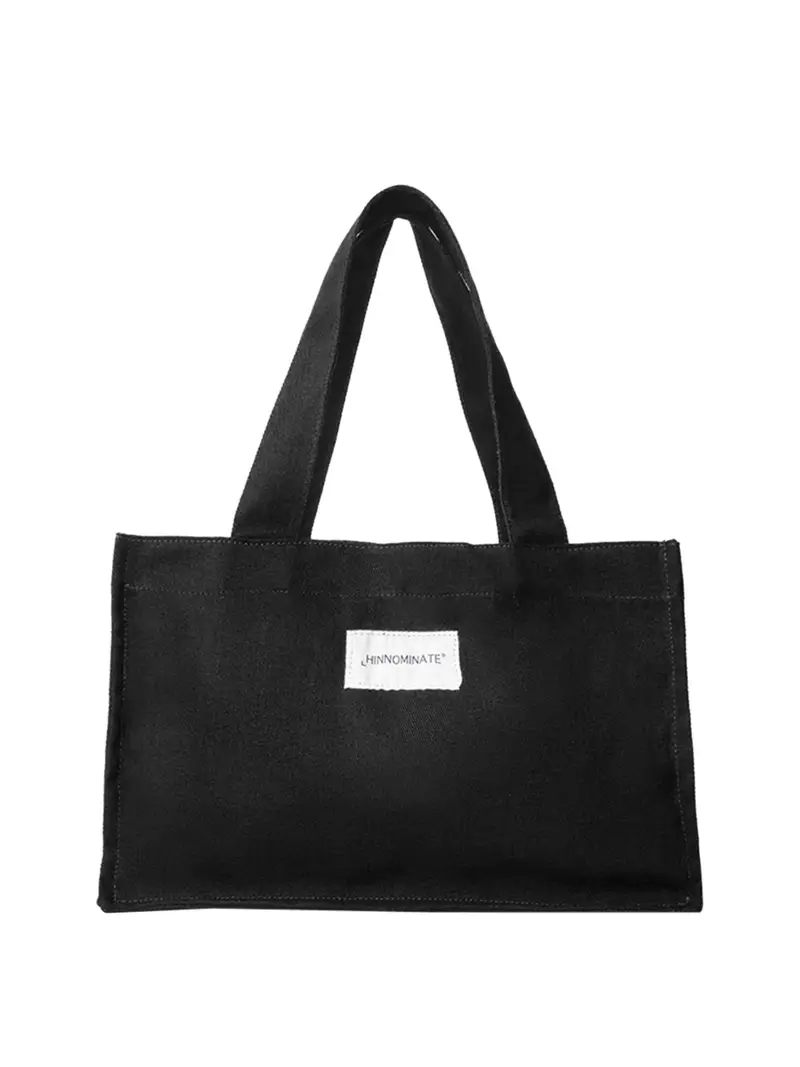 borsa shopper hinnominate canvas piccola da donna - nero