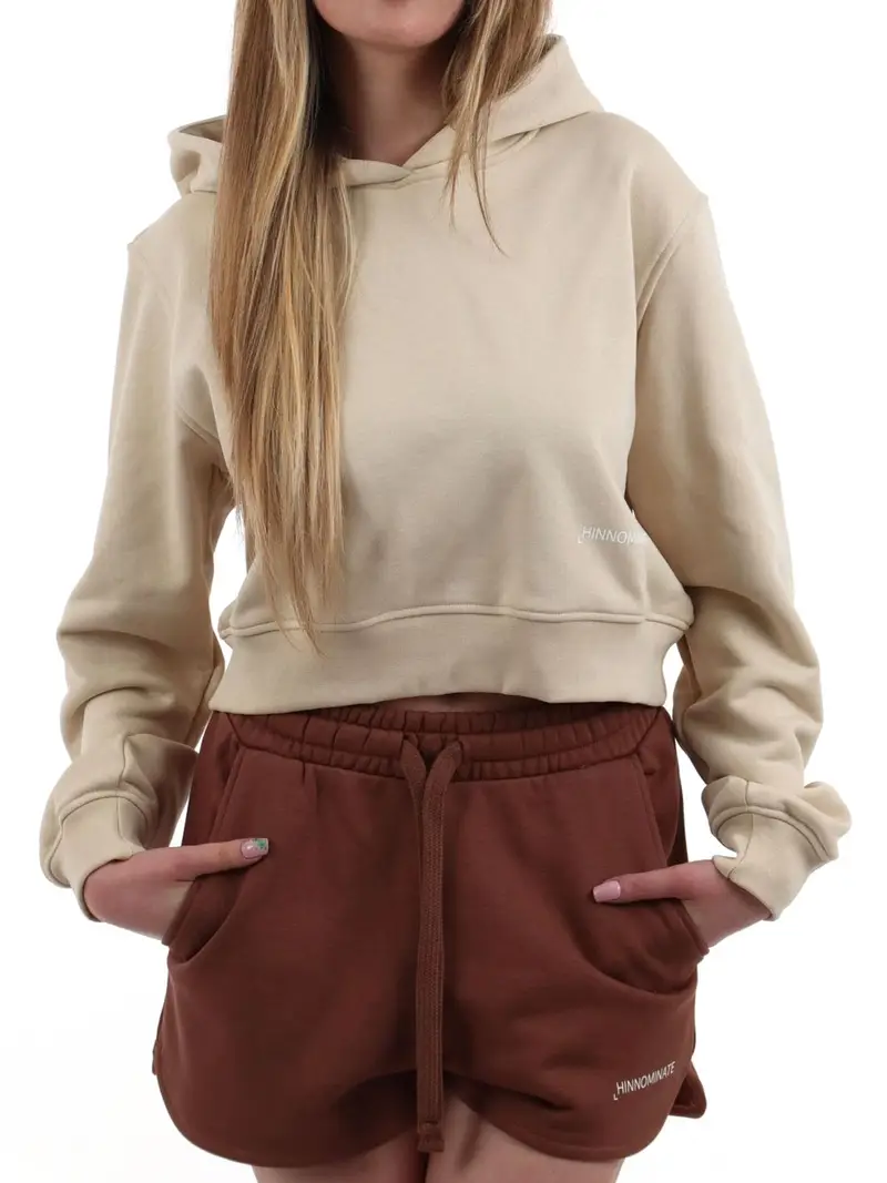 felpa cappuccio hinnominate da donna - beige