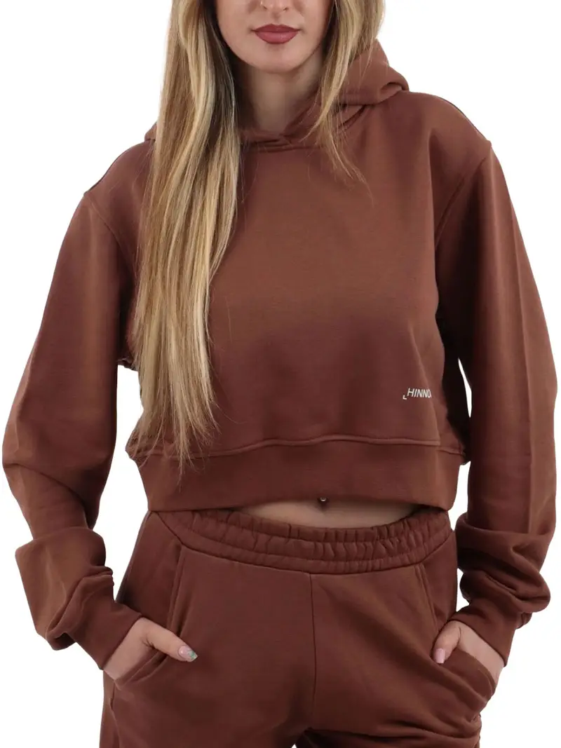 felpa cappuccio hinnominate da donna - marrone