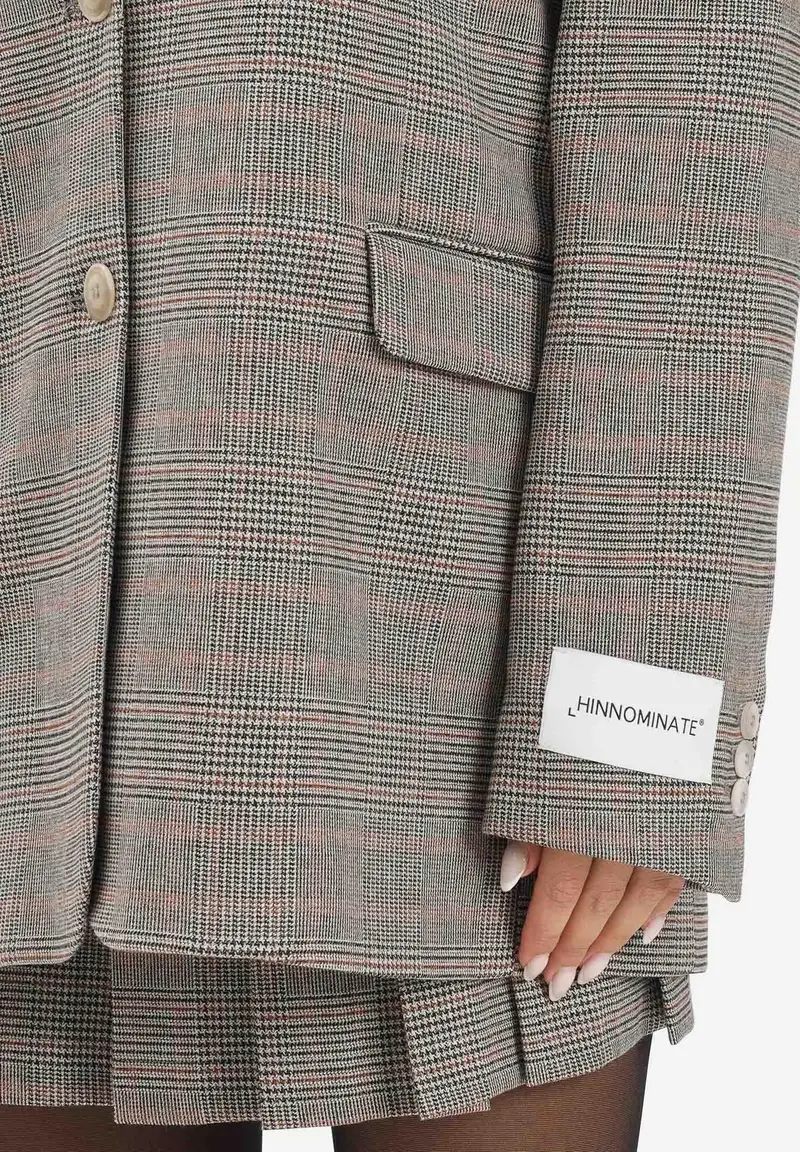 Giacca beige da donna con motivo principe di galles miniatura 3