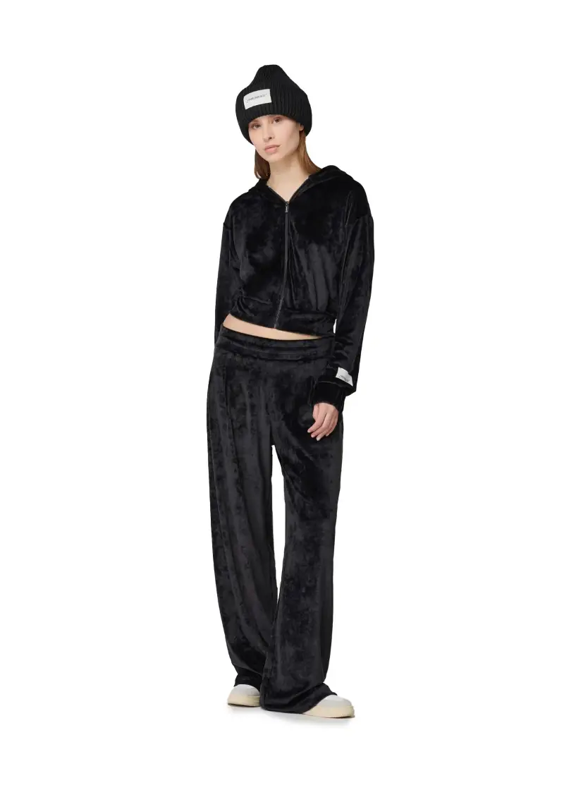 Hinnominate Giacca Donna Nero in Ciniglia con Cappuccio miniatura 2